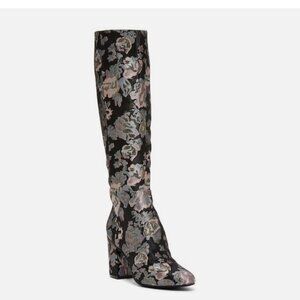 Kenneth Cole Reaction  Time To Step knee high boot black multi fabric 9,5